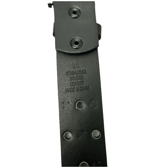 DC Shoes Men's Skate Black Bonded Leather Belt - BTAN4LKDCABW07 Size 38 New - Picture 9 of 10